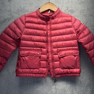 Moncler Jacket Girls 6 Pink Longue Saison Down Puffer Quilted *** Broken Zipper